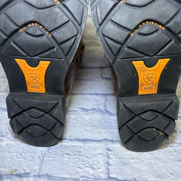 Ariat Sierra Saddle Western Work Boots Mens 8.5D Brown Leather Slip Resistant - Picture 14 of 15